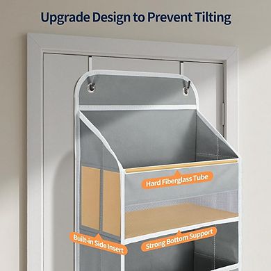 Over Door 5-Tier Hanging Organizer with 10 Mesh Side Pockets set of 2
