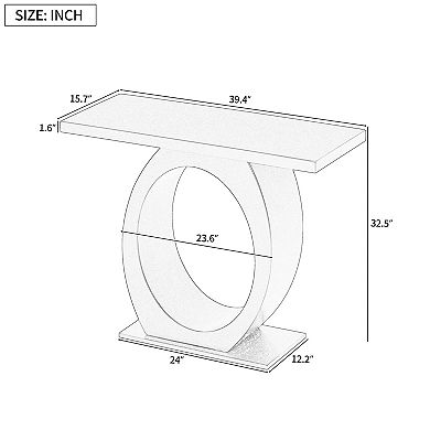 Trikiousd Modern Console Table with Egg-Shaped Base and Sleek Design