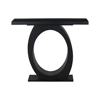 Trikiousd Modern Console Table with Egg-Shaped Base and Sleek Design