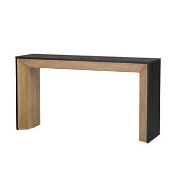 Trikiousd Elegant Fireplace Design Console Table with Wood Veneer Top