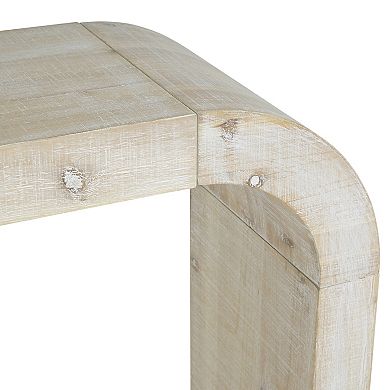 Trikiousd 52" Wood Console Table Entryways Table with Curved Edge & Natural Texture