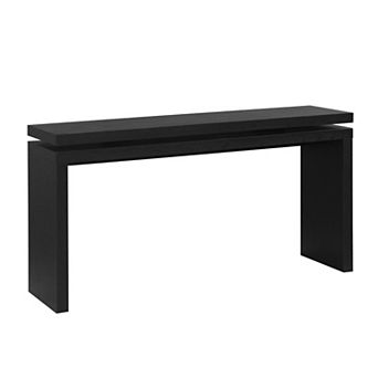 Trikiousd 60" Antique Farmhouse Console Table Retro Wooden Entryway Table with Double Shelf Design