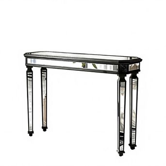 Trikiousd Mirrored Console Table Entryway Sofa Table with Vintage Carved Design