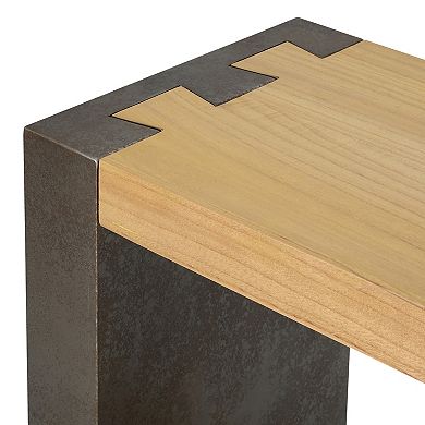 Trikiousd Vintage Industrial Console Table with Dovetail Joinery