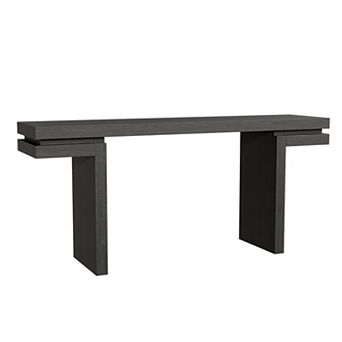 Trikiousd 66" Extra Wide Console Table Sofa Table with Wood Veneer Minimalist Design