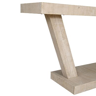 Trikiousd 60" Vintage Distressed Wood Console Table with 2-Tier Storage