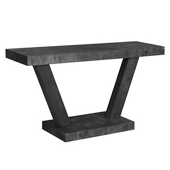 Trikiousd 60" Vintage Distressed Wood Console Table with 2 tier Storage