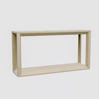 Trikiousd 60" Wood Veneer Console Table Wide Sofa Table with Ample Storage for Entryway