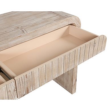 Trikiousd 59" Farmhouse Console Table Vintage Crafted Entryway Table with 2 Hidden Handle Drawers