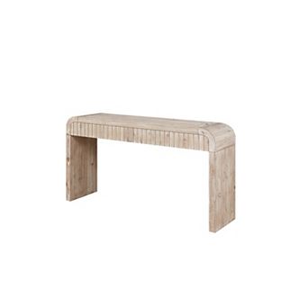 Trikiousd 59" Farmhouse Console Table Vintage Crafted Entryway Table with 2 Hidden Handle Drawers