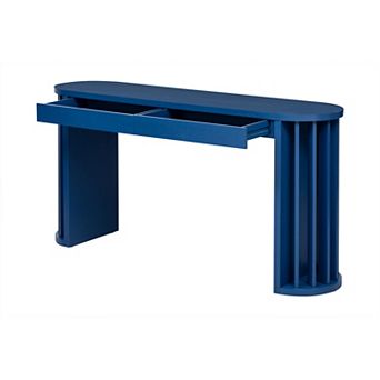 Trikiousd 59" Minimalist Console Table Sofa Table Entryway Table with 2 Drawers & Fluted Legs