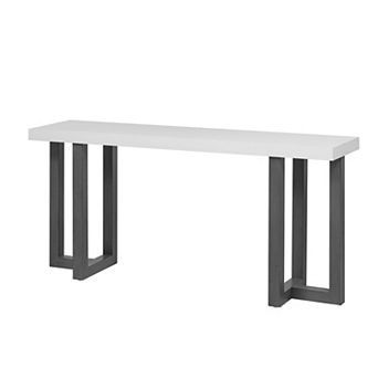 Trikiousd Geometric Console Table with Pine Legs and Veneer Top