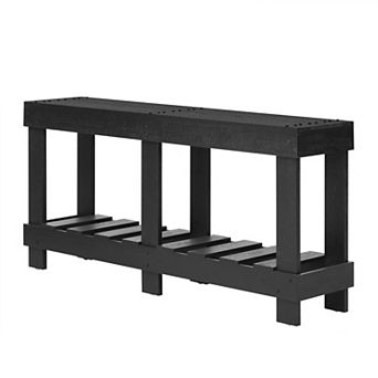 Trikiousd 62.9" Vintage Console Table Entryway Table with Solid Wood & Storage Shelf
