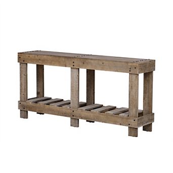 Trikiousd 62.9" Vintage Console Table Entryway Table with Solid Wood & Storage Shelf