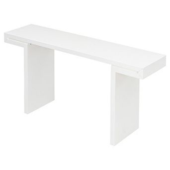Trikiousd 60" Modern Console Table Stylish Entryway Table with Geometric Design & Adjustable Feet