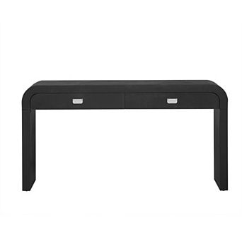 Trikiousd 60" Wooden Entryway Table Multi-Functional Console Table with 2 Drawers & Metal Handles