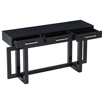 Trikiousd 57" Elegant Console Table with 3 Drawers Modern Entryway Sofa Table