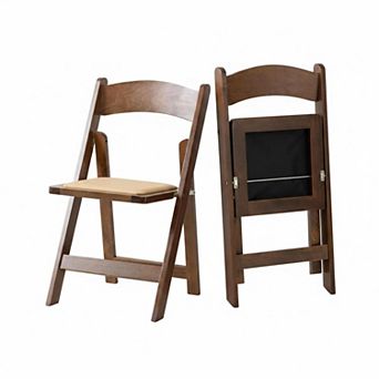 Wooden Folding Chair Soft Cushion Sturdy Durable Foldable Versatile Comfortable Set Of 2