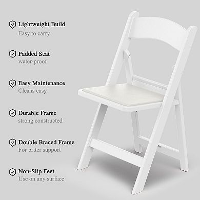 Garden Patio Folding Chair Set 4 Lightweight Padded Waterproof 900lb Capacity Double Braced