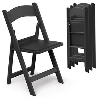 Garden Patio Folding Chair Set 4 Lightweight Padded Waterproof 900lb Capacity Double Braced