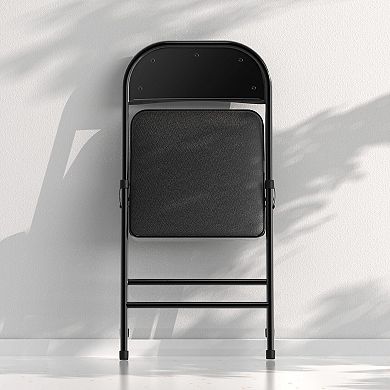 4 Pack Folding Chairs Padded Cushion Metal Frame Indoor Outdoor