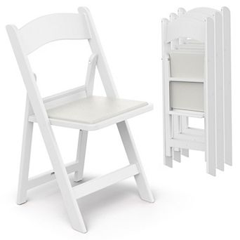 Garden Patio Folding Chair Set 4 Lightweight Padded Waterproof 900lb Capacity Double Braced