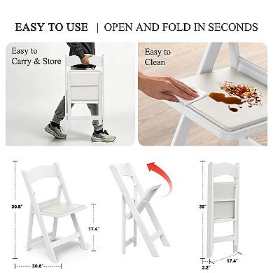 Garden Patio Folding Chair Set 4 Lightweight Padded Waterproof 900lb Capacity Double Braced
