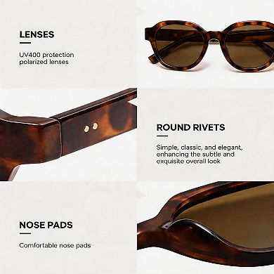 Kaelin Home Retro Polarized Hexagon Sunglasses
