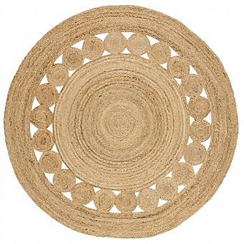 Handmade Jute Area Rug Braided Boho Farmhouse Sustainable Durable Versatile Style