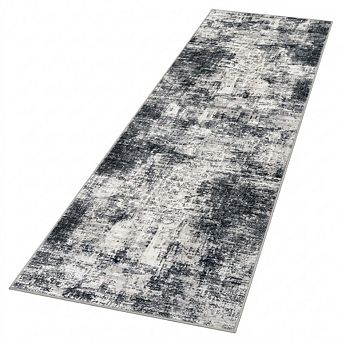 Round Area Rug Washable Non Slip Printed Abstract Faux Floor Carpet For Entryway Foyer Porch Sink