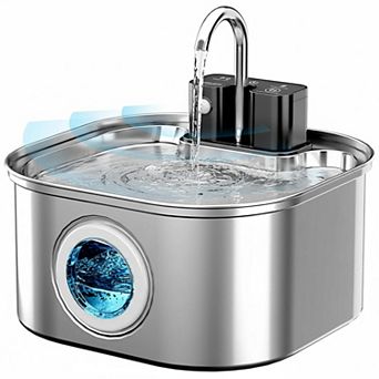 Wireless Cat Water Fountain Stainless Steel 3.2L Cordless 3 Modes Quiet Pump For Cats Dogs