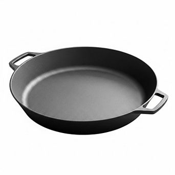 Pre-seasoned Large Cast Iron Skillet Dual Handle Frying Pan Grill Stovetop Induction Oven Safe