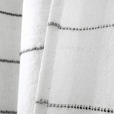 Ombre Stripe Yarn Dyed Cotton Shower Curtain Recycled Fabric Striped Bathroom