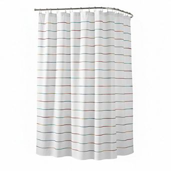 Ombre Stripe Yarn Dyed Cotton Shower Curtain Recycled Fabric Striped Bathroom