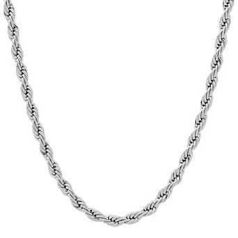 Steel Nation Men's 20-Inch Stainless Steel Rope Chain