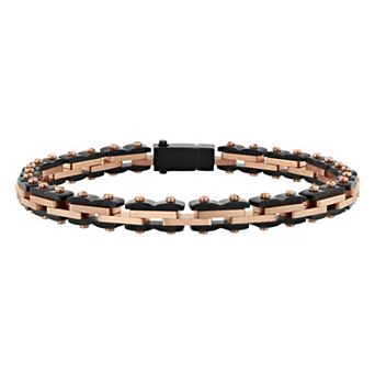 Steel Nation Men's Ion-Plated Stainless Steel Track Bracelet