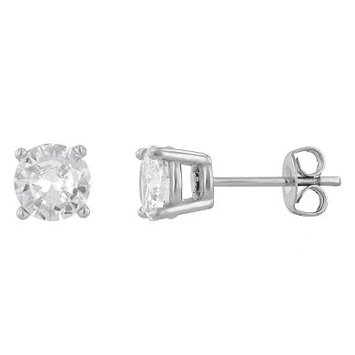 Steel Nation Men's Stainless Steel Crystal 3-Pair Stud Earring Set