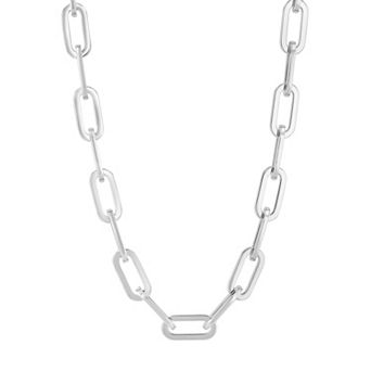 Steel Nation Men's Stainless Steel Paperclip Chain Necklace