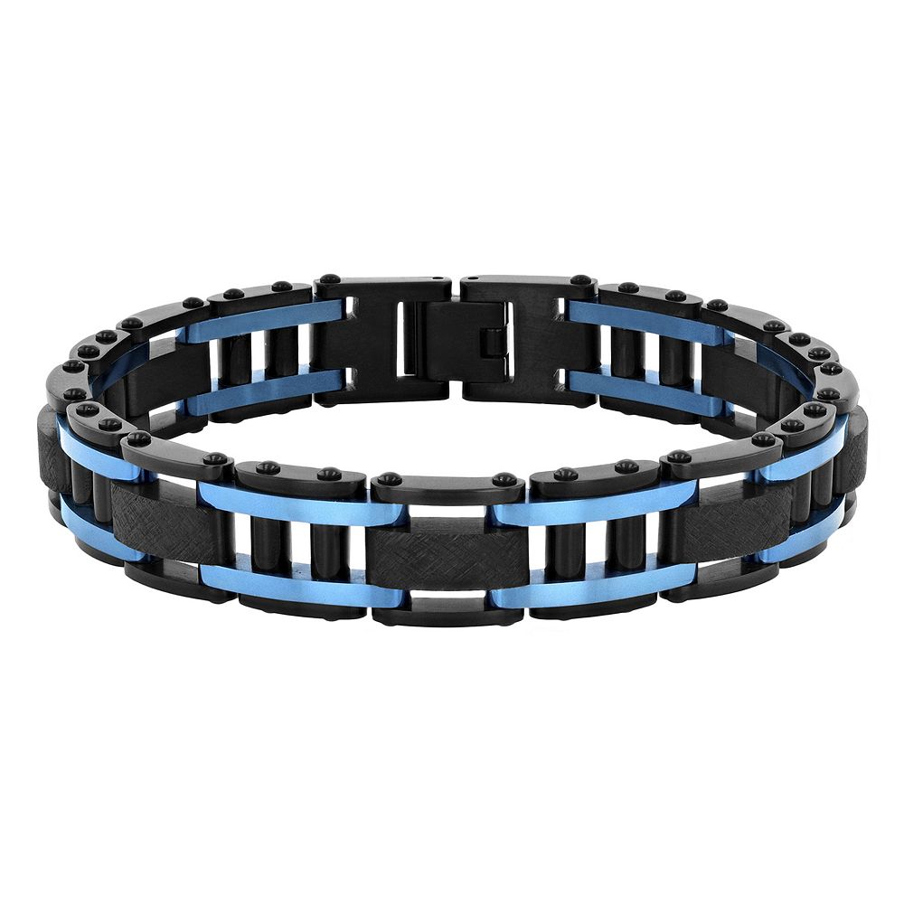 Steel Nation Men's Ion-Plated Stainless Steel Crossover Bracelet