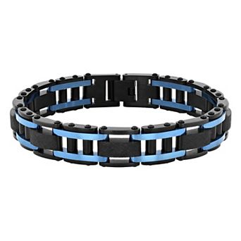 Steel Nation Men's Ion-Plated Stainless Steel Crossover Bracelet