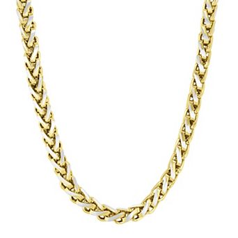Steel Nation Men's Gold Tone Stainless Steel Wheat Chain