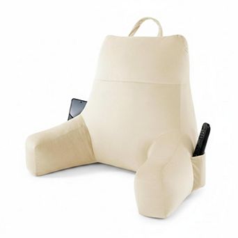 Memory Foam Reading Pillow with Arms Support Bed Couch TV Lounge Portable Storage