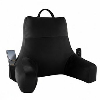 Memory Foam Reading Pillow with Arms Support Bed Couch TV Lounge Portable Storage