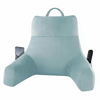 Memory Foam Reading Pillow with Arms Support Bed Couch TV Lounge Portable Storage