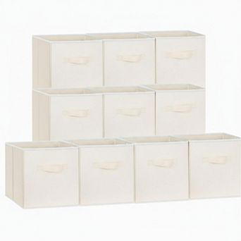 Storage Cubes Fabric Collapsible Sturdy Dual Handles Multi Use Organizer for Shelves Closet