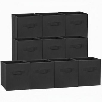 Storage Cubes Fabric Collapsible Sturdy Dual Handles Multi Use Organizer for Shelves Closet
