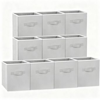 Storage Cubes Fabric Collapsible Sturdy Dual Handles Multi Use Organizer for Shelves Closet