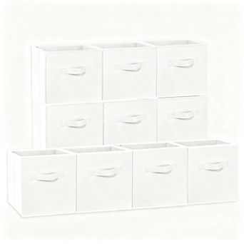 Storage Cubes Fabric Collapsible Sturdy Dual Handles Multi Use Organizer for Shelves Closet