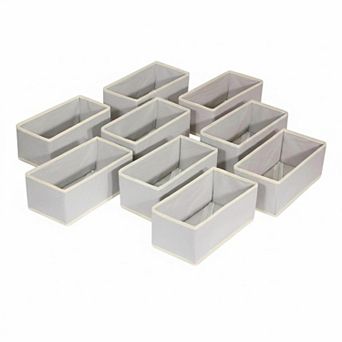 Foldable Cloth Storage Organizer Bins Set of 9 Stackable Fabric Baskets for Underwear Bras Socks