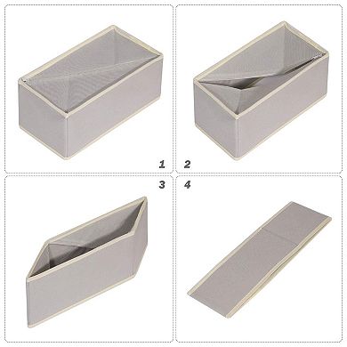 Foldable Cloth Storage Organizer Bins Set of 9 Stackable Fabric Baskets for Underwear Bras Socks
